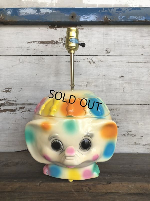 画像4: 70s Vintage Polka Dot Elephant Psychedelic Lamp (T468)
