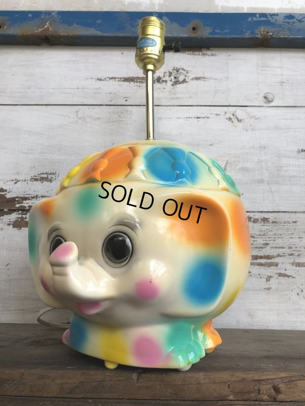画像12: 70s Vintage Polka Dot Elephant Psychedelic Lamp (T468)