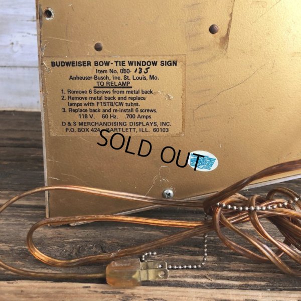 画像10: Vintage Anheuser Busch Budweiser Red Bowtie Store Display Light Sign (T475)