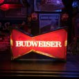 画像1: Vintage Anheuser Busch Budweiser Red Bowtie Store Display Light Sign (T475) (1)