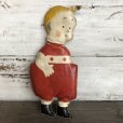 画像1: 20s Antique Gasoline Alley Comic Strip Character Oil Cloth Doll (T478) (1)