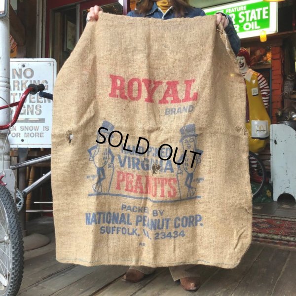 画像1: Vintage Planters Mr. Peanut Burlap Bag (T493)