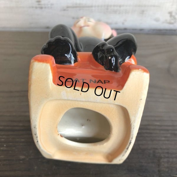 画像8: Vintage Ceramic Coin Bank CAT NAP Hologram Eyes (T514)
