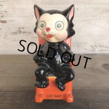 Vintage Ceramic Coin Bank CAT NAP Hologram Eyes (T514)