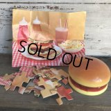 70s Vintage Hamburger Plastic Container W/Puzzle (T529)