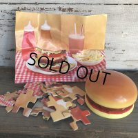 70s Vintage Hamburger Plastic Container W/Puzzle (T529)