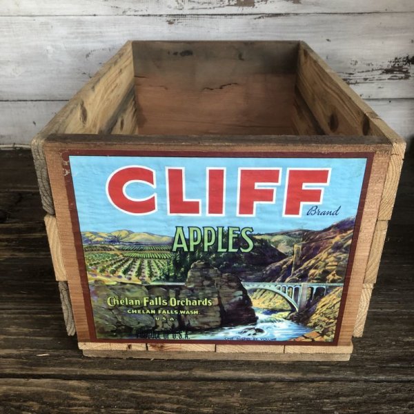 画像1: Vintage Wooden Fruits Crate Box CLIFF (T543)