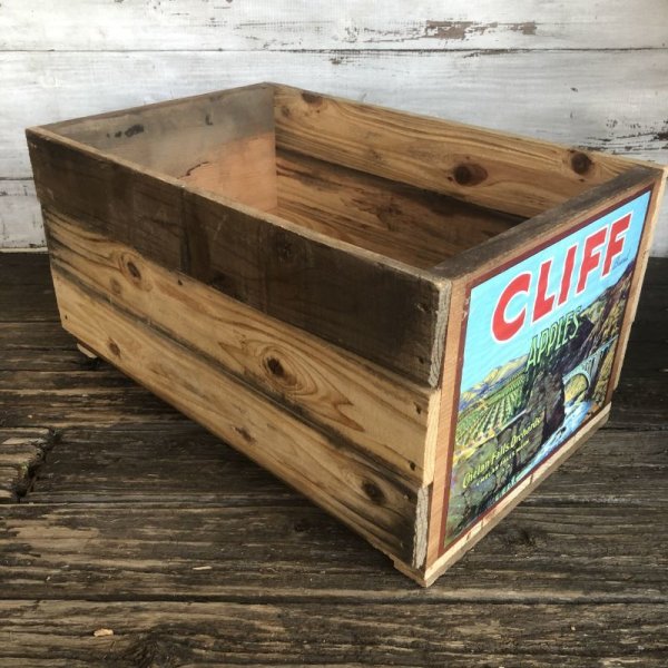 画像2: Vintage Wooden Fruits Crate Box CLIFF (T543)