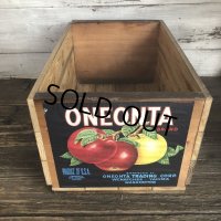 Vintage Wooden Fruits Crate Box ONEONTA (T551)