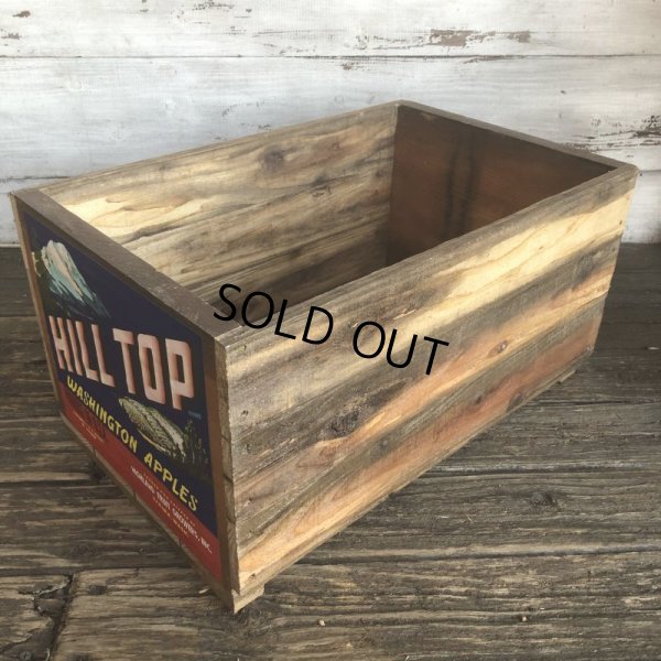 画像3: Vintage Wooden Fruits Crate Box HILL TOP (T545)
