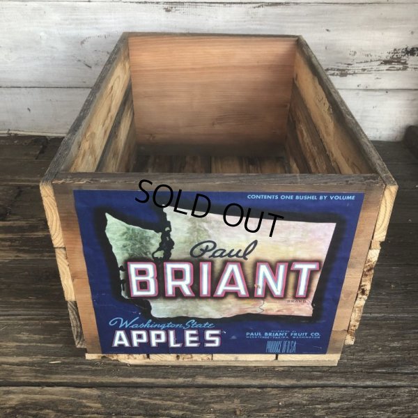 画像1: Vintage Wooden Fruits Crate Box BRIANT (T546)