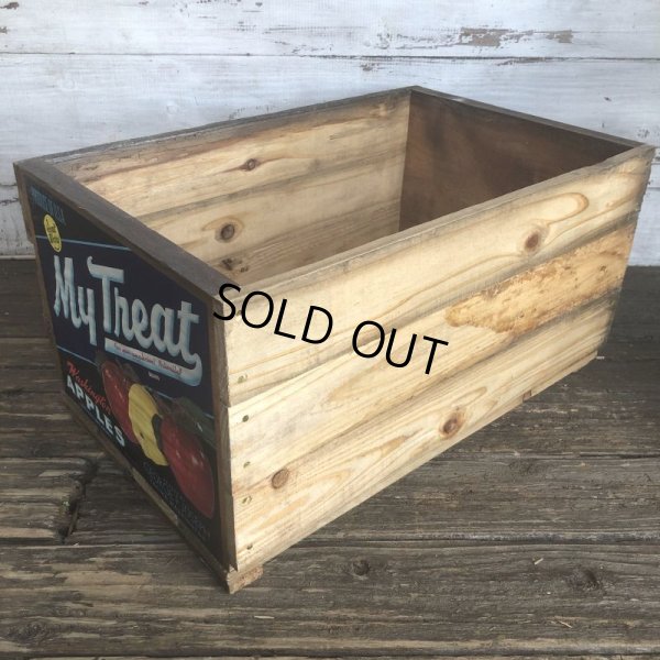 画像3: Vintage Wooden Fruits Crate Box My Treat (T553)