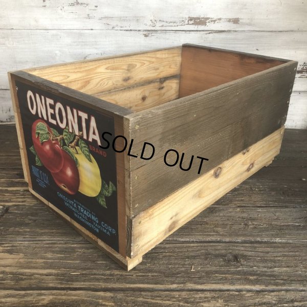 画像3: Vintage Wooden Fruits Crate Box ONEONTA (T551)