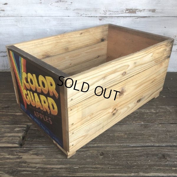 画像3: Vintage Wooden Fruits Crate Box COLOR GUARD (T547)