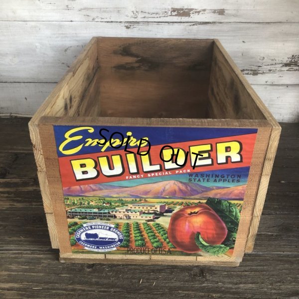 画像1: Vintage Wooden Fruits Crate Box Empire BUILDER (T550)