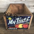 Vintage Wooden Fruits Crate Box My Treat (T553)