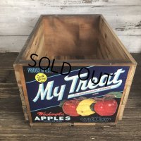 Vintage Wooden Fruits Crate Box My Treat (T553)