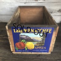 Vintage Wooden Fruits Crate Box Lake WENATCHEE (T549)