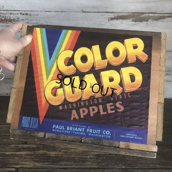 画像6: Vintage Wooden Fruits Crate Box COLOR GUARD (T547)