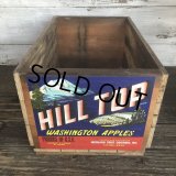 Vintage Wooden Fruits Crate Box HILL TOP (T545)
