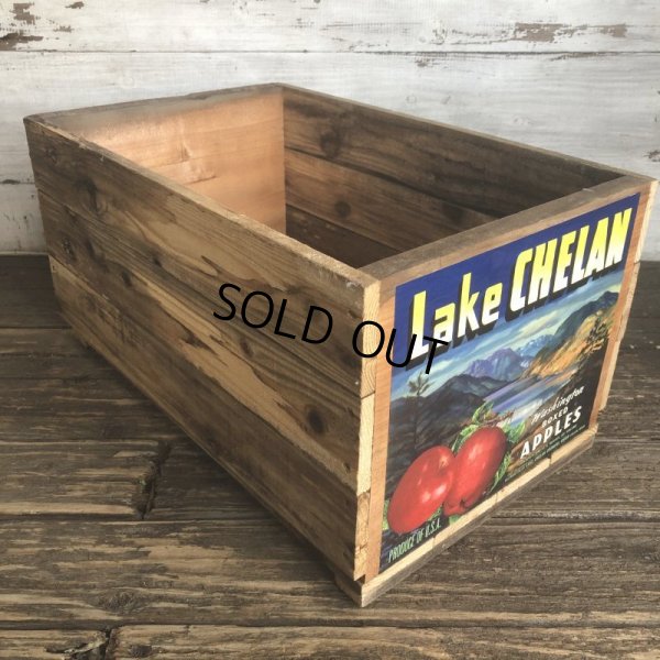 画像2: Vintage Wooden Fruits Crate Box Lake CHELAN (T554)