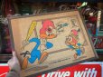 画像1: 70s Vintage Walter Lantz Woody Woodpecker Burlap Art (T565) (1)