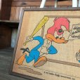 画像4: 70s Vintage Walter Lantz Woody Woodpecker Burlap Art (T565)