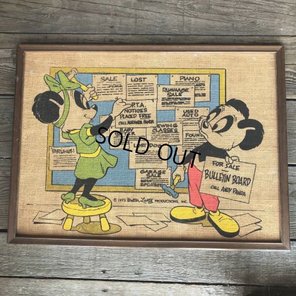 画像8: 70s Vintage Walter Lantz Andy Panda Burlap Art (T566)