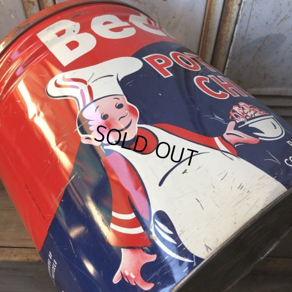 画像9: Vintage Becker Potato Chips Tin Can (T573)
