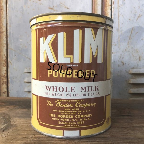 画像1: Vintage KLIM Whole Milk 2 1/2 Can THE BORDEN COMPANY (T575）