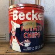 画像4: Vintage Becker Potato Chips Tin Can (T573)