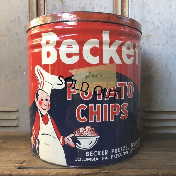 画像4: Vintage Becker Potato Chips Tin Can (T573)