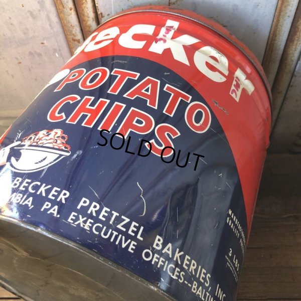 画像8: Vintage Becker Potato Chips Tin Can (T573)