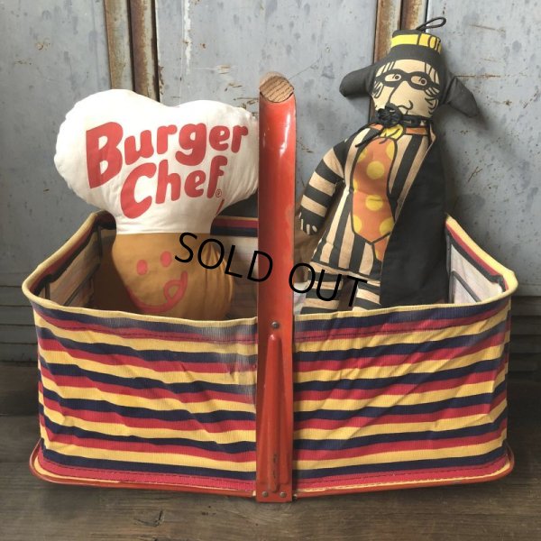 画像11: 40s Vintage Grocery Store Shopping Canvas Basket  (T551)