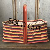 40s Vintage Grocery Store Shopping Canvas Basket  (T551)