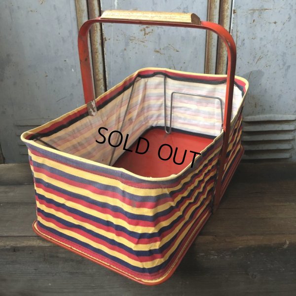 画像2: 40s Vintage Grocery Store Shopping Canvas Basket  (T551)