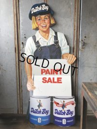 Vintage Dutch Boy Paint Store Display Life Size Cardboard Sign (T566)