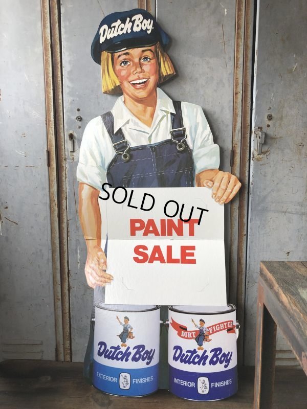 画像1: Vintage Dutch Boy Paint Store Display Life Size Cardboard Sign (T566)