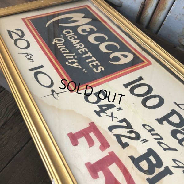 画像4: Vintage Mecca Cigarette Advertising Hand Printed, Framed,Store Sign (T571)