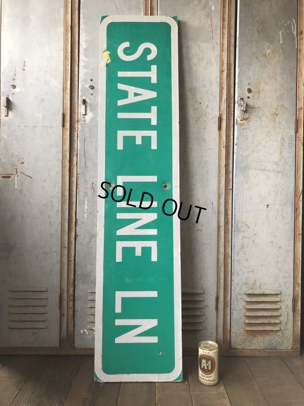 画像1: Vintage Road Sign STATE LINE LN (T578)