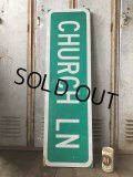 Vintage Road Sign CHURCH LN (T576)