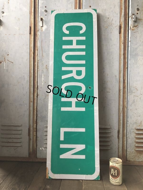 画像1: Vintage Road Sign CHURCH LN (T576)