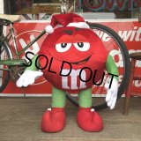 Vintage M&M's RED Santa Claus BIG plush doll (T575)