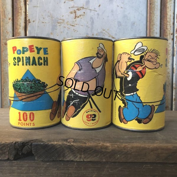 画像3: Vintage Popeye Toy Pitch n Toss Gardner Game Spinach Can (T592)
