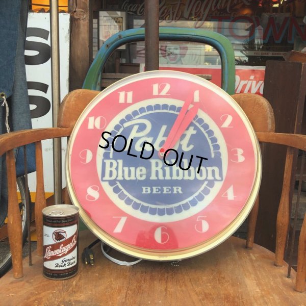 画像3: Vintage Pabst Blue Ribbon Beer Lighted Clock Sign (T609)