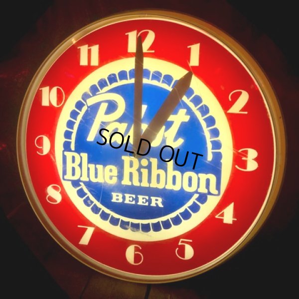 画像2: Vintage Pabst Blue Ribbon Beer Lighted Clock Sign (T609)