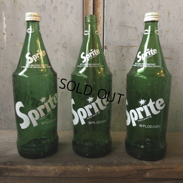 画像2: 70s Vintage Sprite Soda Green Glass Bottle 32FL OZ  (T614) 
