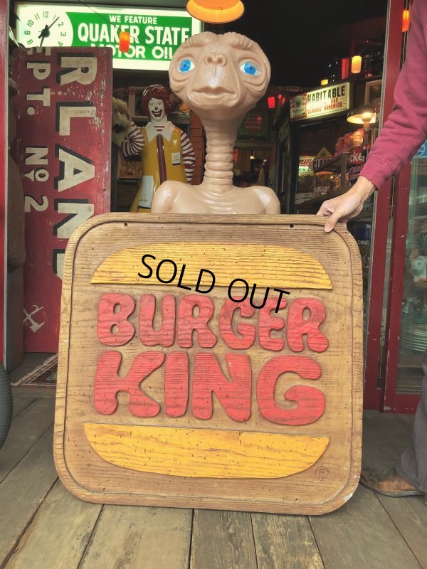 画像1: 70s Vintage Burger King Old Logo Restauraunt Store Display Sign (T616)