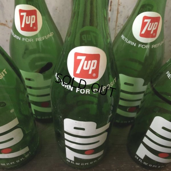 画像6: 70s Vintage 7UP Soda Green Glass Bottle 28FL OZ  (T615)