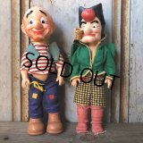 50s Vintage Al Capp's Yokum family Mammy & Pappy Dogpatch Doll Set 35cm (T607)